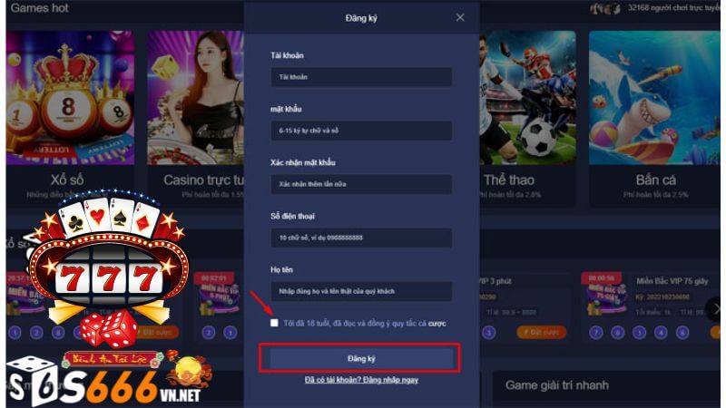 Các Bước Đăng Ký Tài Khoản S666